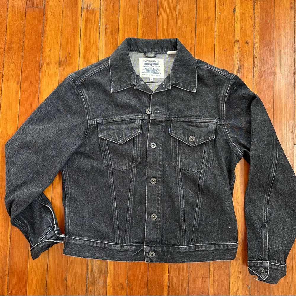 Levi’s black trucker denim jacket size Large made & crafted
